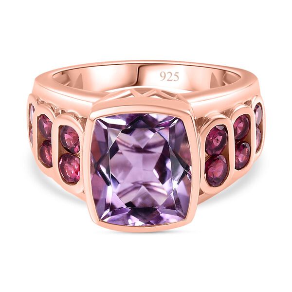 AA Rose De France Amethyst und Rhodolith Granat Ring- 5,49 ct.