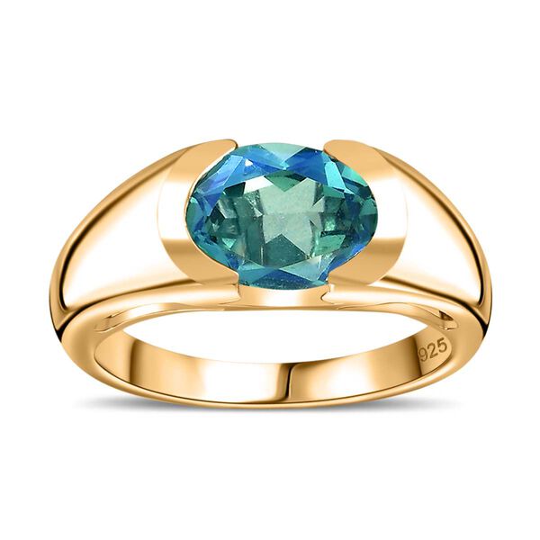 Pfau Triplett Quarz Ring, 925 Silber 750 Gelbgold Vermeil - 2,01 ct. image number 4