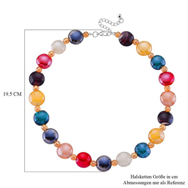 Mehrfarbige Glas-Perlen 53,25cm Halskette und flexibles Armband im Murano-Stil image number 5