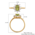 Natürlicher Peridot und Zirkon Ring 925 Silber vergoldet  ca. 0,99 ct image number 6
