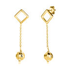 Geometrische runde Tropfen Ohrhänger, 925 Silber vergoldet