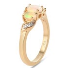 Natürlicher Äthiopischer Opal Opal und Zirkon 3 Stein Ring 925 Silber 585 Vergoldet image number 4