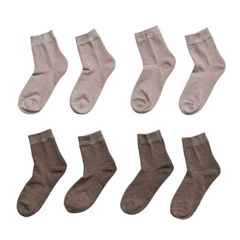 4 Paar Kn&ouml;chelsocken aus Baumwoll-Polyester, atmungsaktiv und elastisch, 23-25cm, Dunkel-Khaki und Hell-Khaki