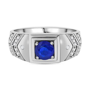 Blauer Spinell und Zirkon-Ring - 1,16 ct.