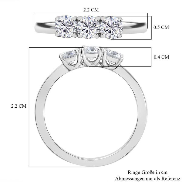 Moissanit Ring, 925 Silber platiniert - 0,68 ct. image number 6