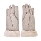 LA MAREY Kaschmirwolle Handschuhe mit Kunstfell Bordüre image number 3