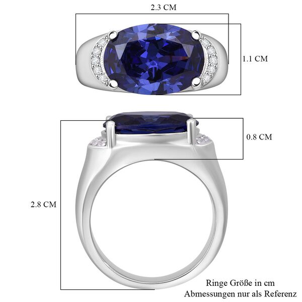 LUSTRO STELLA blauer und wei&szlig;er Zirkonia Ring image number 6