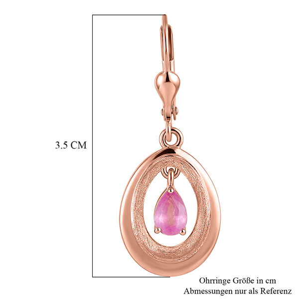 D'Joy Ilakaka Rosa Saphir (Fissure gef&uuml;llt) Ohrringe 925 Silber 750 Ros&eacute;vergoldet ca. 1.32 ct image number 6