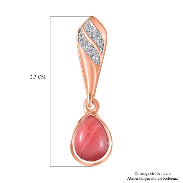 AAA Oregon Pfirsich Opal und Zirkon Ohrringe - 1,20 ct. image number 5