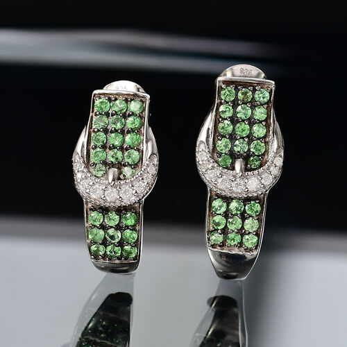 Tsavorite Granat, Moissanit Ohrringe 925 Silber rhodiniert ca. 1.33 ct image number 1