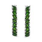 Natürlicher Chromdiopsid Ohrringe 925 Silber rhodiniert ca. 6,37 ct.