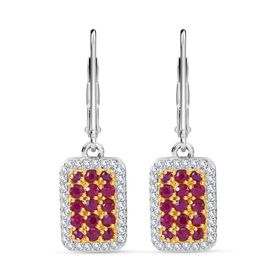 AA natürliche Mosambik Rubin  und Zirkon-Ohrringe - 2,22 ct.