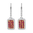 AA Natürlicher Mosambik-Rubin Ohrringe 925 Silber rhodiniert ca. 2.22 ct