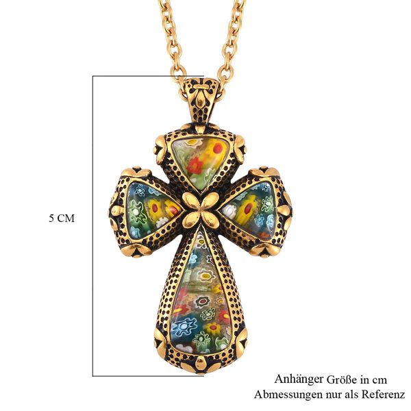 Kreuz-Anh&auml;nger im Murano-Stil mit 50cm Kette image number 6