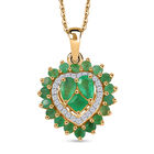 Socoto Smaragd Schmuckset 925 Silber 750 Gelbgold Vermeil ca. 1.68 ct