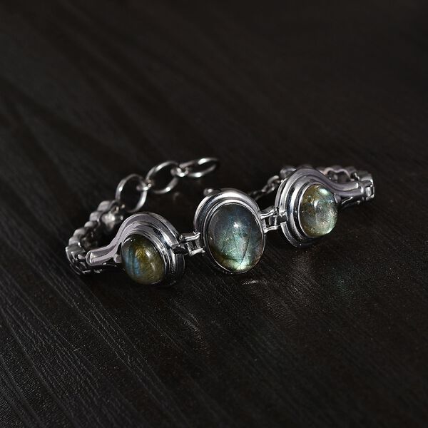 Labradorit Armband ca. 19 cm 316L Edelstahl ca. 21.77 ct image number 3