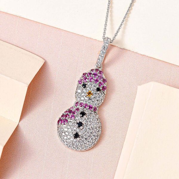 GP Italian Garden Kollektion - Rhodolith Granat, schwarzer Spinell und Multi-Edelstein-Anh&auml;nger mit Kette - 2,33 ct. image number 3