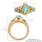 Natürlicher Äthiopischer Opal und Smaragd Ring 925 Silber vergoldet image number 6