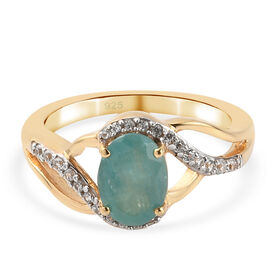 Grandidierit und Zirkon Ring 925 Silber vergoldet  ca. 1,43 ct