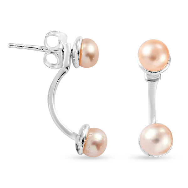 Rosa Süßwasser Perle Ohrhänger 925 Silber  image number 4