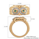 Kagem Sambischer Smaragd und Zirkon Ring 925 Silber vergoldet (Größe 16.00) ca. 0,71 ct image number 6