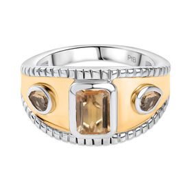 Citrin Ring Messing (Größe 17.00) ca. 1,27 ct