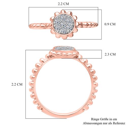 LUXURIANT SI-GH Labor Diamant Ring, 925 Silber mit Roségold E-Beschichtung - 0,15 ct. image number 6