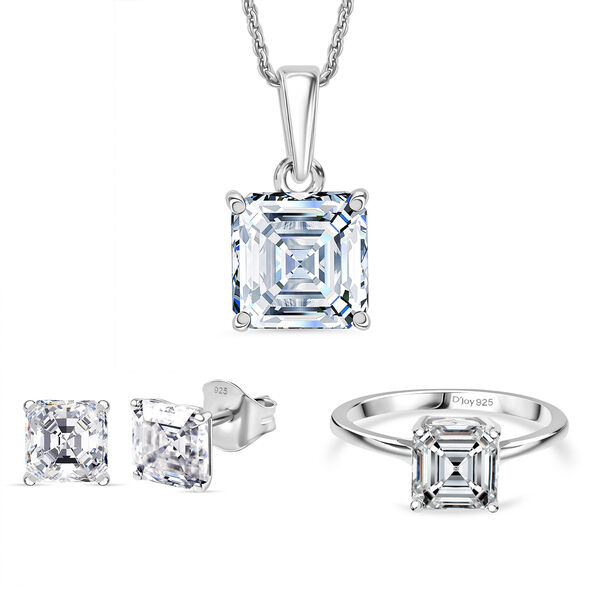 D'Joy Moissanit Ring, Anh&auml;nger mit 50cm Kette und Ohrstecker image number 0