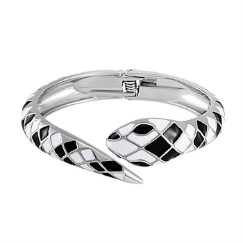 Designer Stil - emaillierter Schlangen Armreif, ca. 18 cm ca. 32,00g