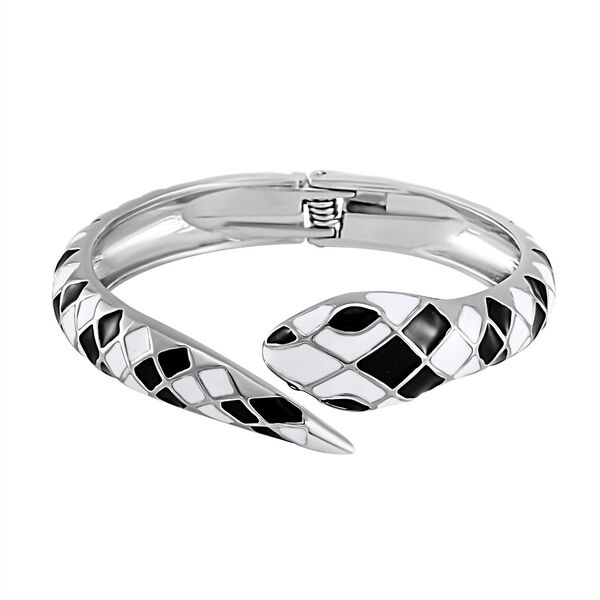 Designer Stil - emaillierter Schlangen Armreif, ca. 18 cm ca. 32,00g