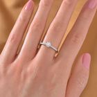 Moissanit Ring, 925 Silber rhodiniert - 0,42 ct. image number 1