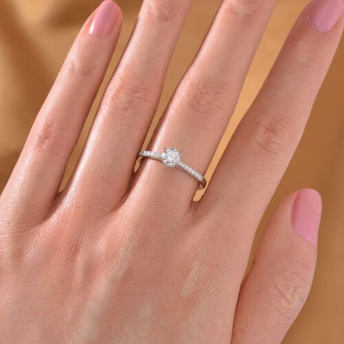 Moissanit Ring, 925 Silber rhodiniert - 0,42 ct. image number 1