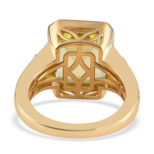 Ouro Verde-Quarz und Natürlicher Chromdiopsid Ring 925 Silber vergoldet image number 6