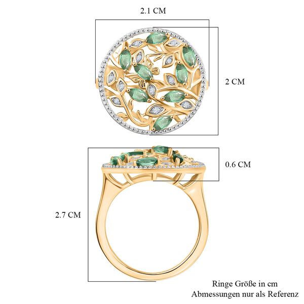 D&rsquo;Joy Kagem sambischer Smaragd und Zirkon Ring - 0,66 ct. image number 6