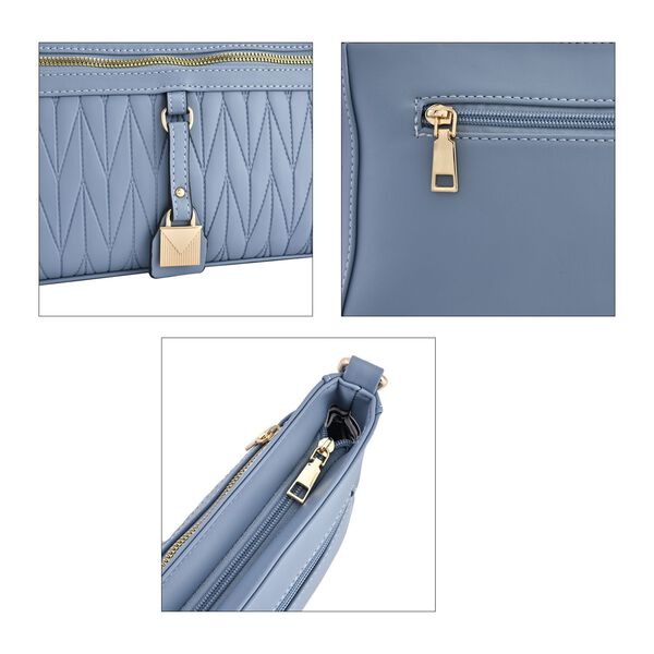 Schultertasche aus Kunstleder, blau image number 5