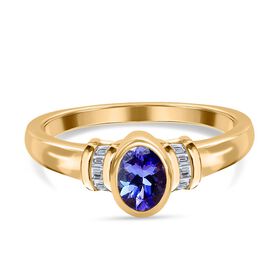 AAA Tansanit und Zirkon Ring - 0,88 ct.