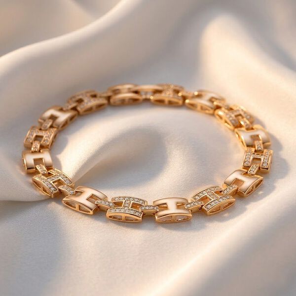 Wei&szlig;er Zirkonia Armband ca. 19 cm Nickelfreies Messing image number 1