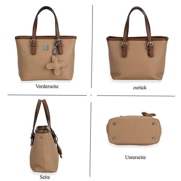 Crossbody Bag mit Designer-Anhänger in Kreuzform, Khaki image number 5