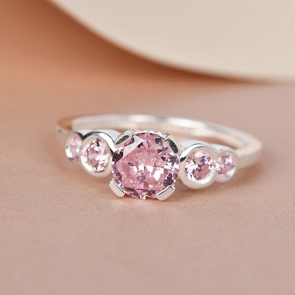 LUSTRO STELLA - Rosa Zirkonia Ring 925 Silber image number 2