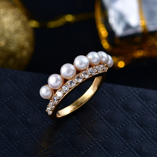 EverTrue S&uuml;&szlig;wasser Perle und Zirkon Ring image number 1