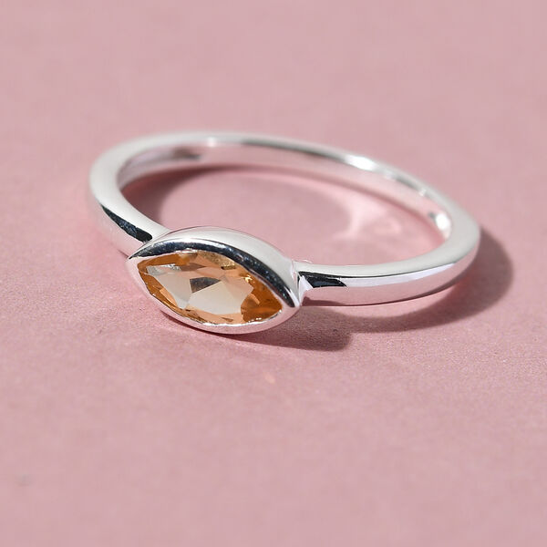 Citrin Solit&auml;r-Ring, 925 Silber  ca. 0,34 ct image number 2