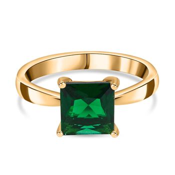 3er Set - Neongr&uuml;ner Kristall  Ring, Anh&auml;nger mit Kette und Ohrringe Schmuckset (Gr&ouml;&szlig;e 18.00), Reiner Edelstahl, vergoldet