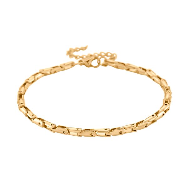 2er-Set Armb&auml;nder, Edelstahl, Bambus-Design und Schlangenarmband-Optik, Goldfarben, ca. 19 cm image number 6