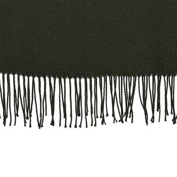 Eleganter Schal mit Fransen, 65x180cm, Waldgr&uuml;n