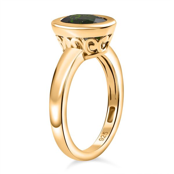 Nat&uuml;rlicher Chromdiopsid Ring 925 Silber 750 Gelbgold Vermeil (Gr&ouml;&szlig;e 20.00) ca. 1,96 ct image number 4