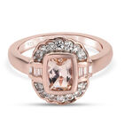 Morganit und Zirkon-Ring, 925 Silber Roségold Vermeil  ca. 1,25 ct image number 0