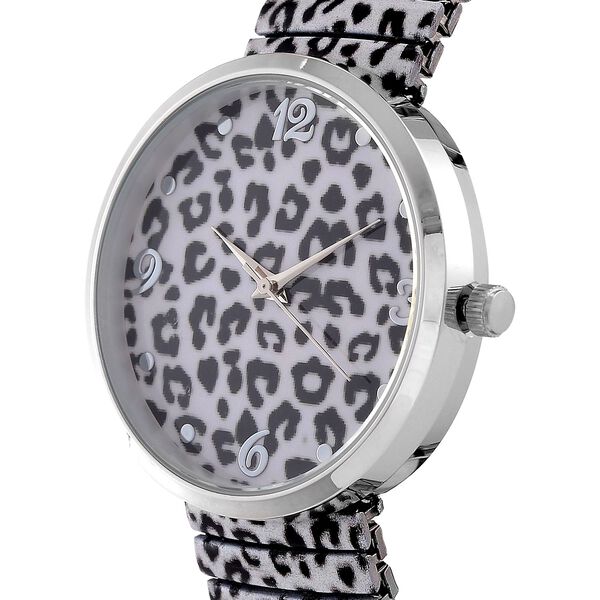 STRADA - Japanisches Uhrwerk, Flexible Uhr, Leopardenfellmuster image number 3