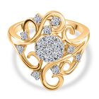 LUXURIANT DIAMOND - Lab Grown Diamant SI Ring 925 Silber 750 Gelbgold Vermeil (Größe 17.00) ca. 0.50 ct