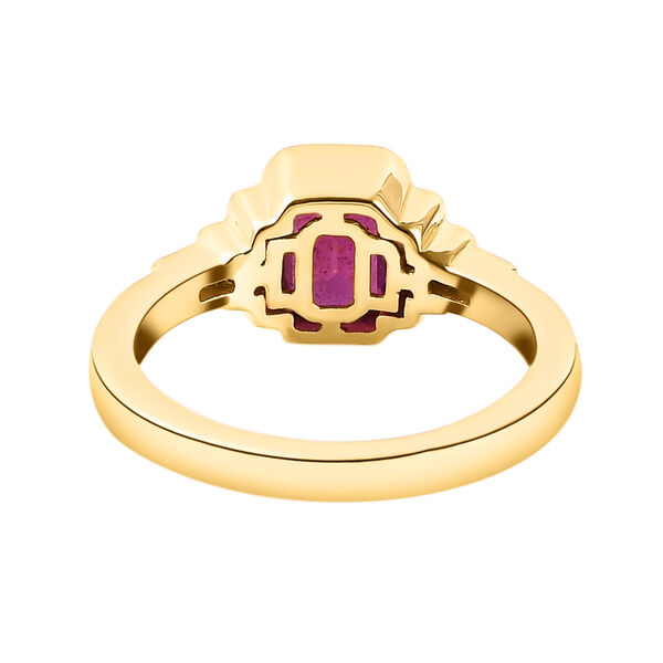 Afrikanischer Rubin und Zirkon-Ring, 925 Silber vergoldet  ca. 1,63 ct image number 5