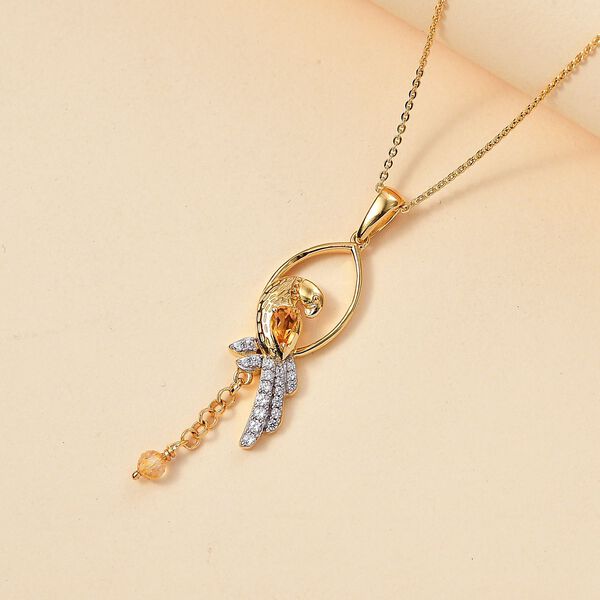 GP Trifono Kollektion - Citrin, Zirkon und blauer Saphir-Anhänger mit 50cm Kette - 0,78 ct. image number 2